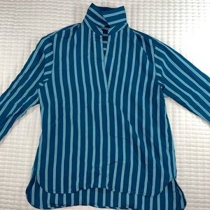 Lafayette 148- Blue striped long-sleeve tunic - XS